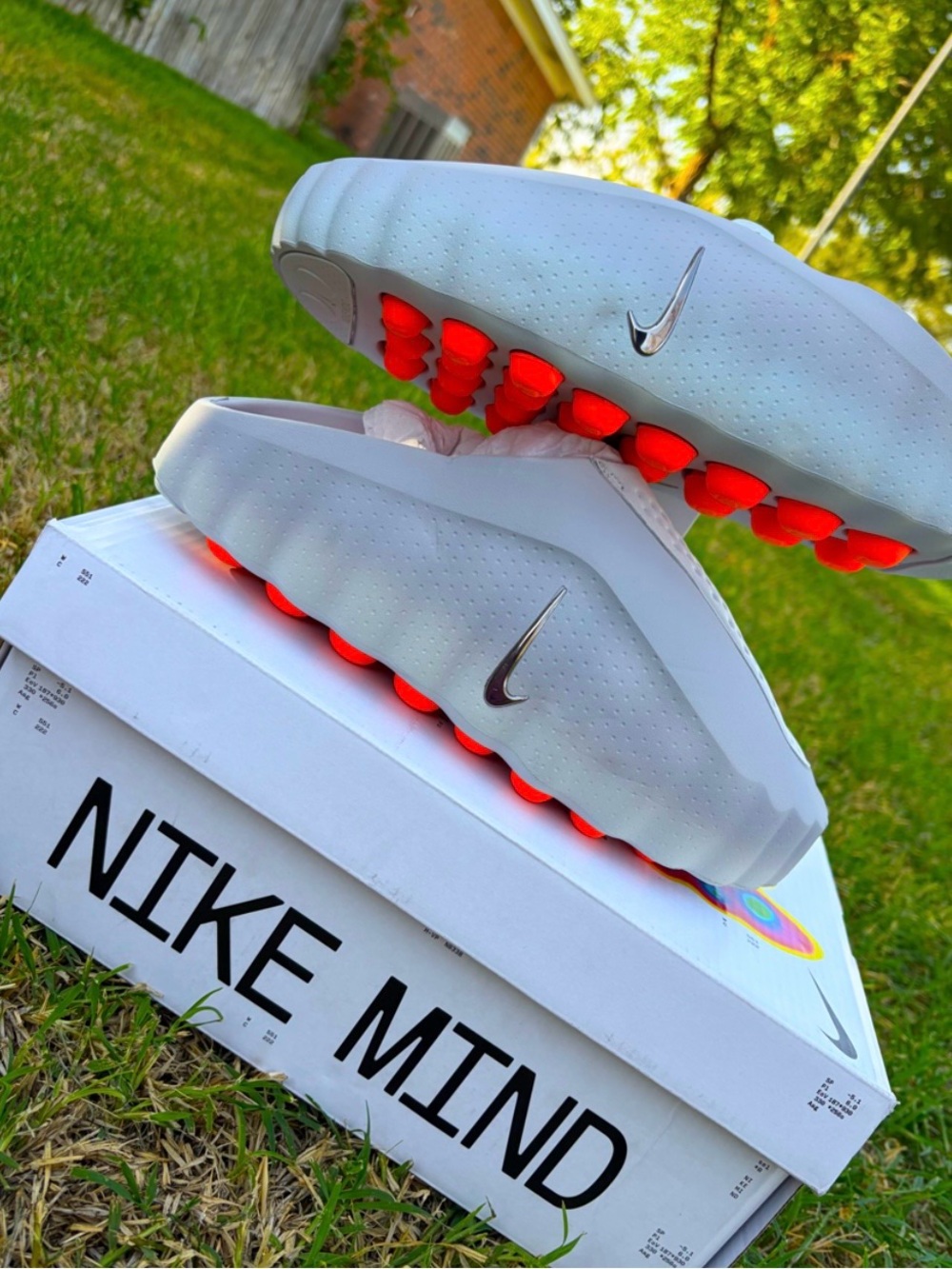 Nike Mind 001 Gray Slip-On Golf Shoes with Bright Orange Traction